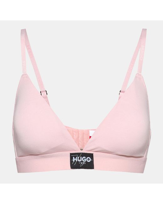 HUGO Pink Tri Fold Jersey Bralette
