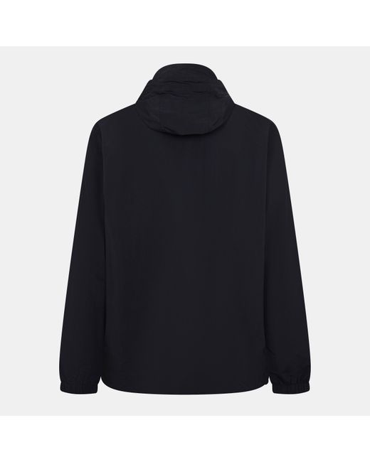 Lyle & Scott Blue Zip Through Cotton Wind Resistant Long Sleeve Hooded Rain Anorak for men