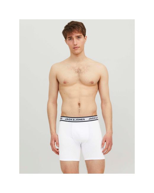 Jack & Jones Blue Jack 3-Pack Solid Boxer Briefs Plus Size for men