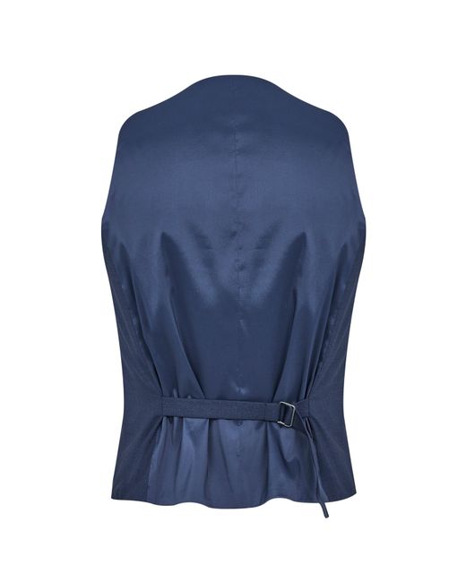 Richard James Blue Wilder Tailored Fit Wool Waistcoat for men