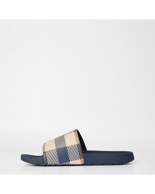 Aquascutum Blue Macro Sliders for men