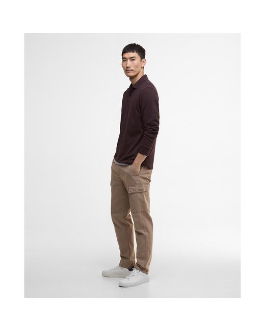 Barbour Purple Long Sleeve Polo Shirt for men