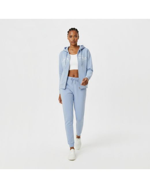 Jack Wills Blue Hunston Logo Zip Hoodie