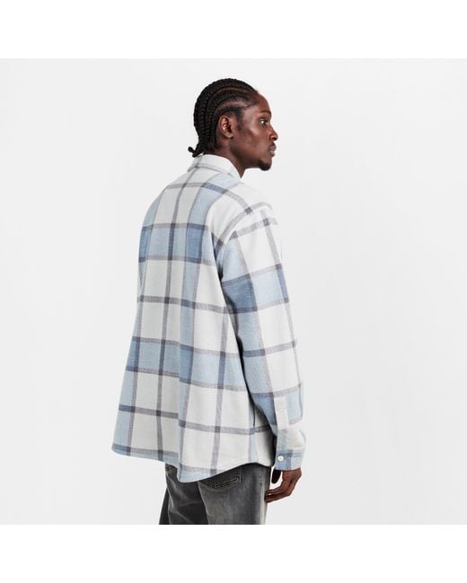 Boss Blue Checked Soft Flannel Overshirt (Locky) for men