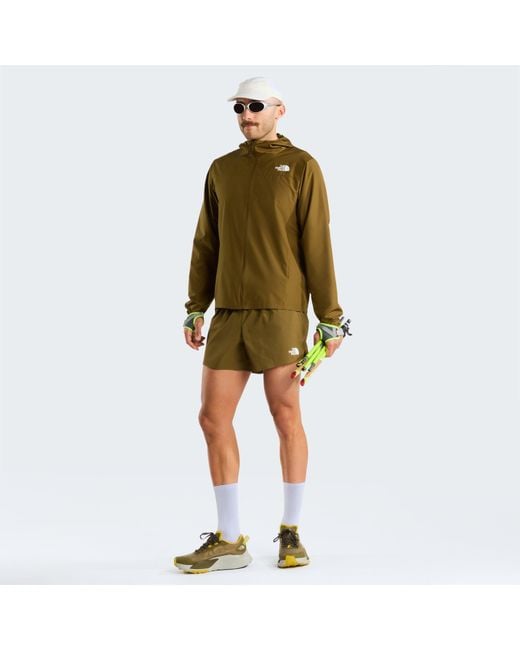 The North Face Green Windproof Packway Full-Zip Hooded Reflective Running Jacket for men