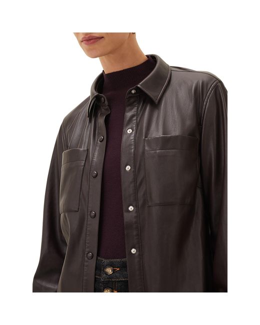 Phase Eight Brown Aphia Faux Leather Shacket