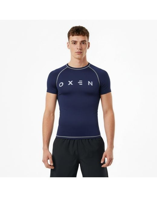 OXEN Blue Short Sleeve Baselayer Top for men