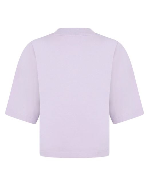 Palm Angels Purple Cropped Logo T-Shirt