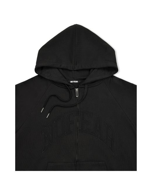 No Fear Black Varsity Zip Up Hoodie for men