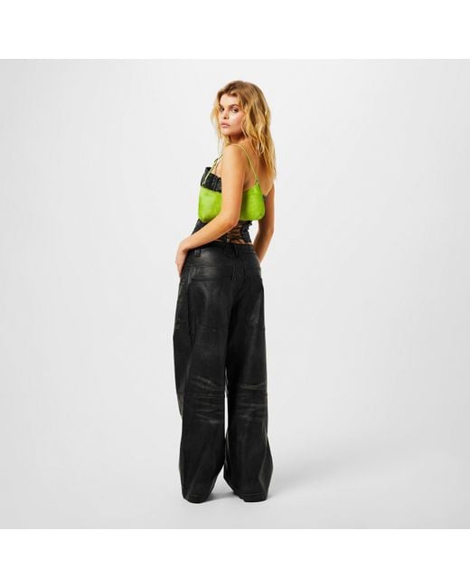 Jaded London Black Faux Leather Corset