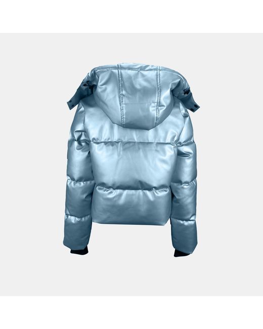 Jack Wills Blue Jw Cropped Puffer Insulated Ski Jacket