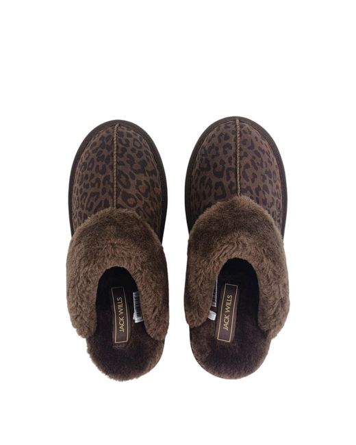 Jack Wills Brown Mule Slippers Ladies