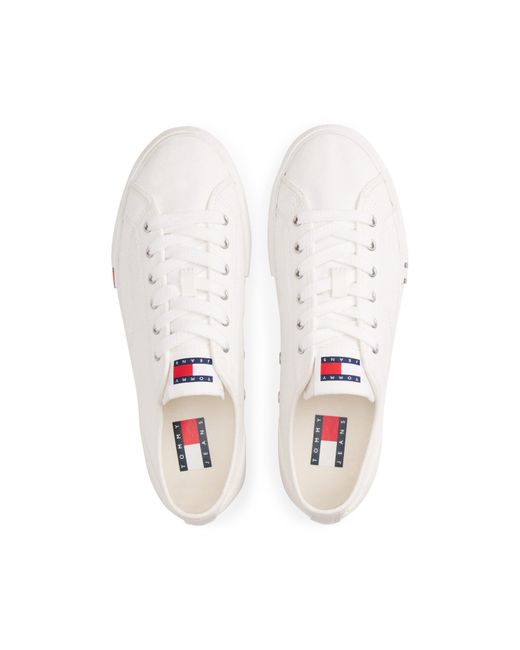 Tommy Hilfiger White Canvas Trainers