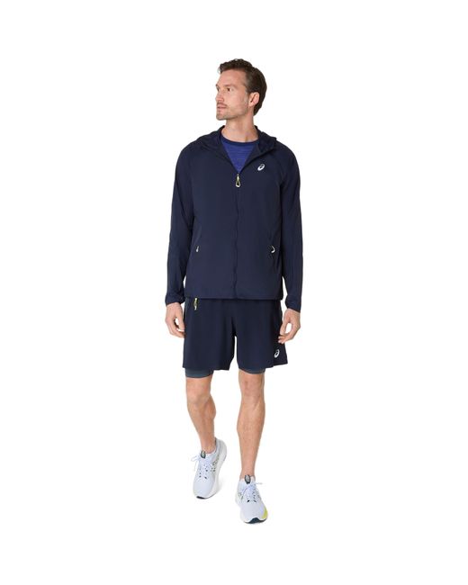 Asics Blue Road Packable Jacket Running for men