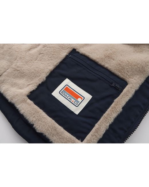SoulCal & Co California Blue 2Zip Detachable Hood Padded Gilet