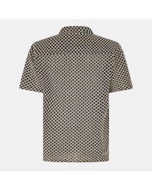 Threadbare Black Drumacre Short-Sleeve Patterned Shirt for men