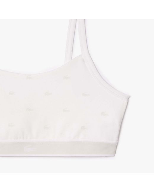 Lacoste White Stretch Cotton Bralette