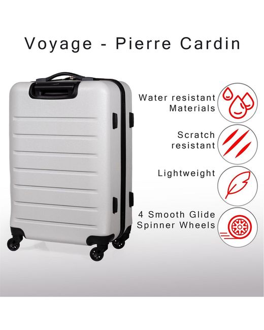Pierre Cardin Gray Voyager Hard Shell Travel Suitcase Cabin Luggage