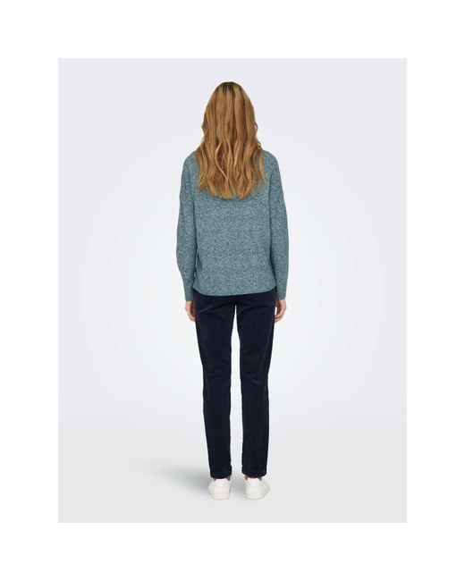 ONLY Green Rica Long-Sleeve V-Neck Knitted Top