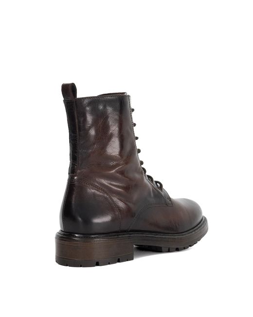 Dune Brown Patley Flat Ankle Boots