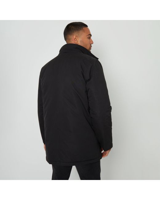 Threadbare Black Showerproof Funnel Neck Short Puffer Jacket for men