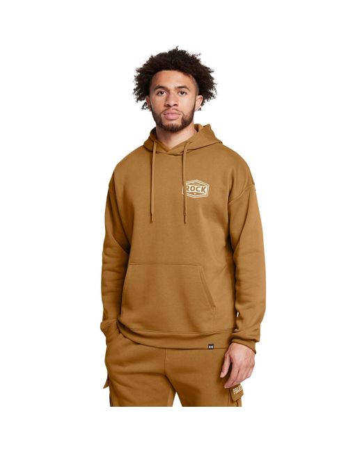 Under Armour Brown Icon Fleece Performance Hoodie for men