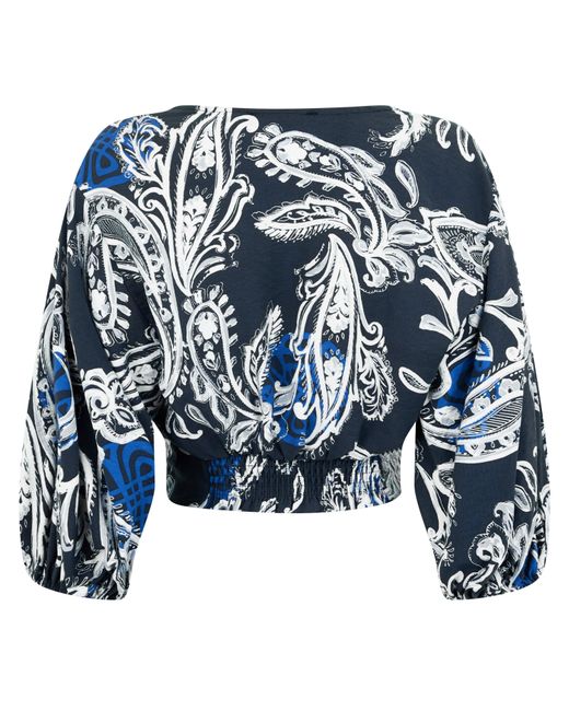 Biba Blue Cropped Blouse