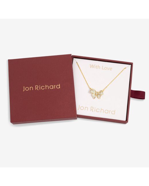 Jon Richard Red 18K Plate Bow Pendant