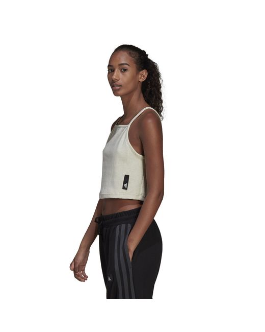 Adidas Gray Studio Lounge Rib Tank Top