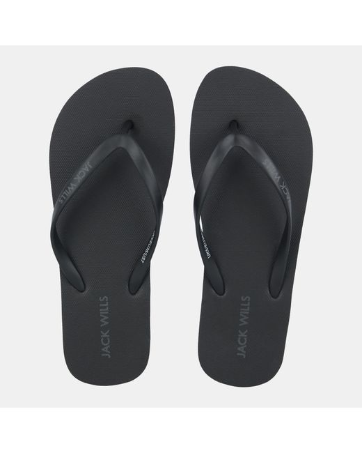 Jack Wills Black Jw Flop Flip Flops