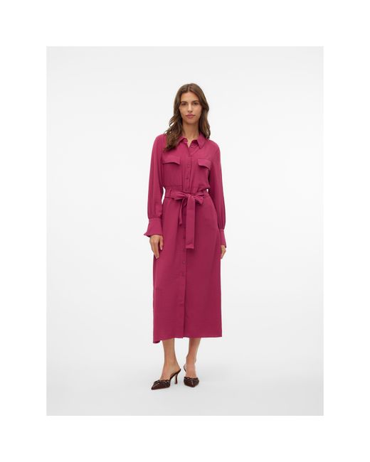 Vero Moda Olla Collared Neck Midi Dress