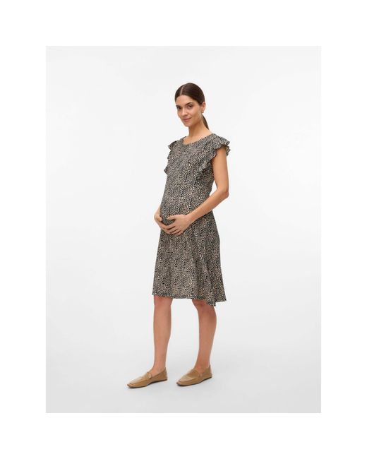 Mama.licious Gray Mama Mleveline Mini Dress