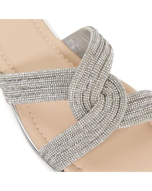Dune White Lavenham Flat Sandal