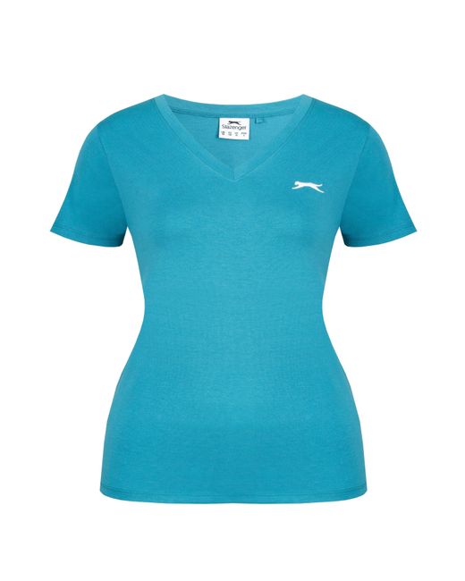 Slazenger 1881 Blue Ladies V Neck Tee Shirt