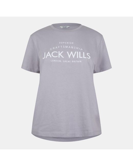 Jack Wills Purple Forstal Boyfriend T-Shirt Ladies
