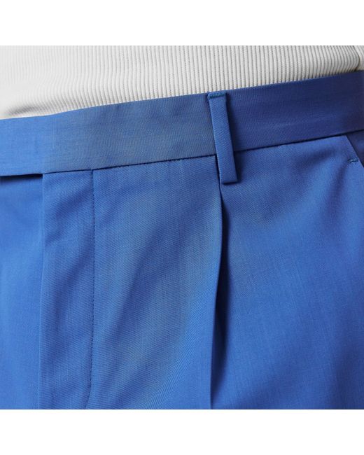 Boss Blue Pris Virgin Wool Trousers for men