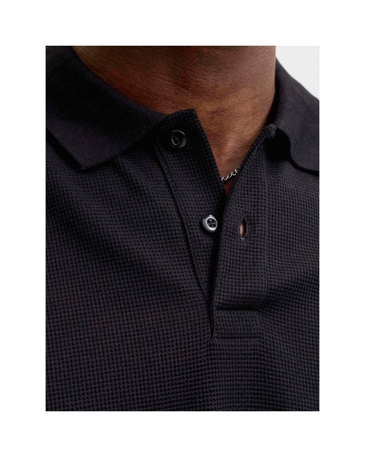 Jack & Jones Black Austin Short Sleeve Polo for men