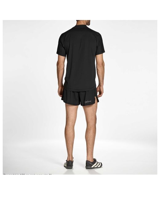 Y-3 Black Short Sleeve Performance Running Top for men