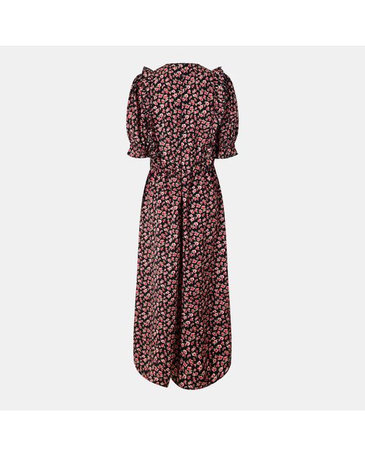 AX Paris Purple Rose Printed Frill Detail Midi Dress