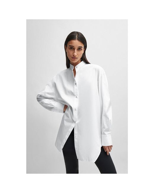 Boss White Boltera Long Sleeve Blouse