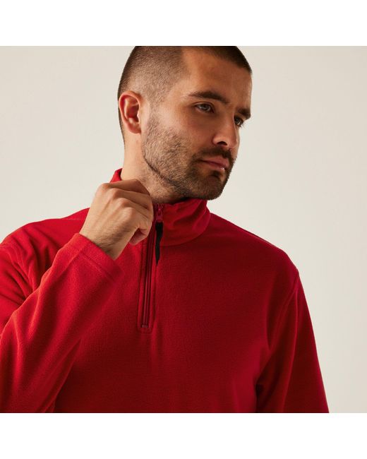 Regatta Red Micro Lightweight Half Zip Fleece for men