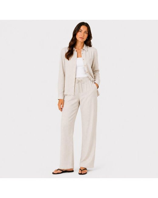 I Saw It First White Striped Straight Leg Trousers