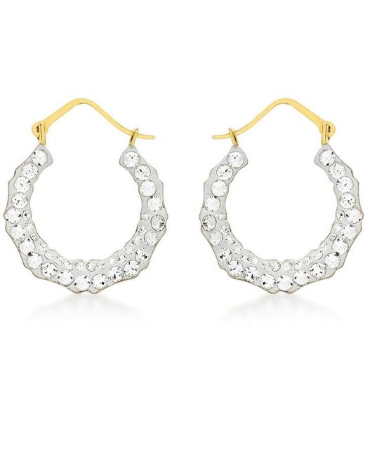 Be You White 9ct Mini Crystalique Hoops