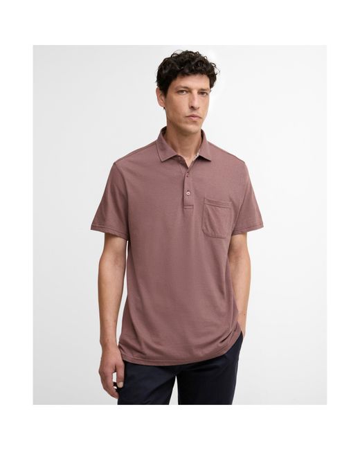 Barbour Purple Short Sleeve Polo Shirt for men