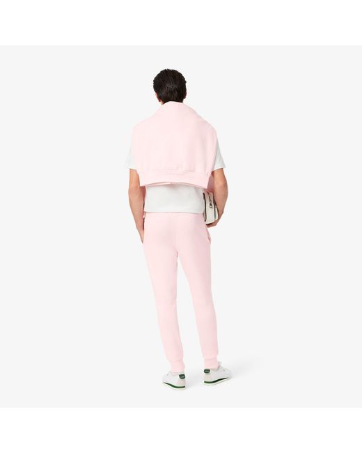 Lacoste Pink Fleece Tracksuit Bottoms for men