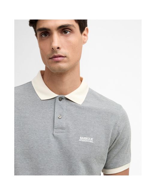 Barbour Gray Short Sleeve Polo Shirt for men