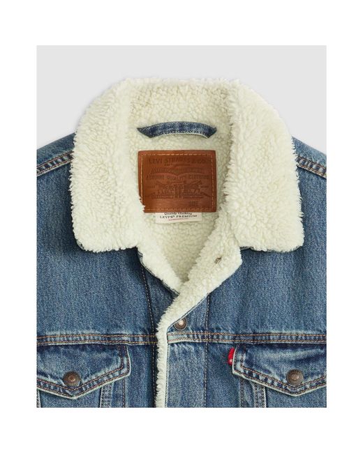 Levi's Blue Type 3 Sherpa Cotton Mix Long Sleeve Denim Jacket for men