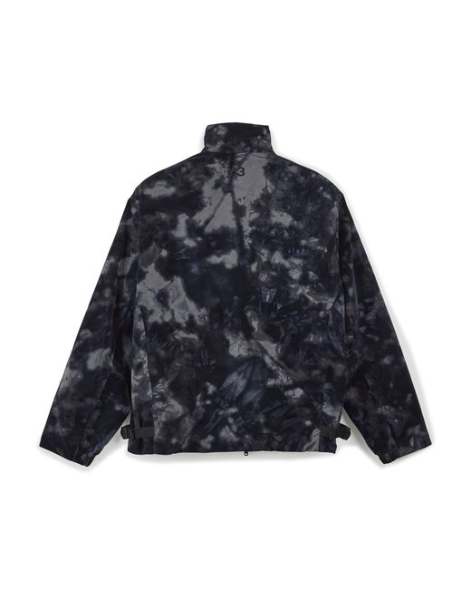 Y-3 Blue All Over Print Camo Short Puffer Jacket for men