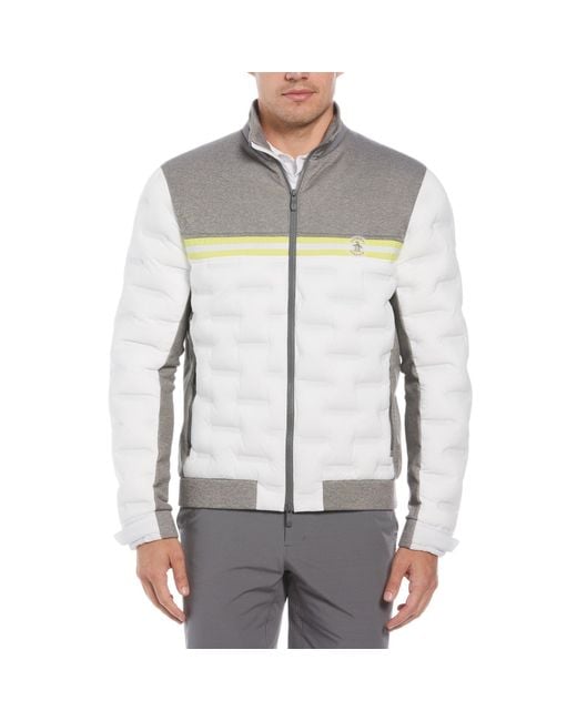 Original Penguin Gray Lsflzp Mock Neck Performance Jacket for men