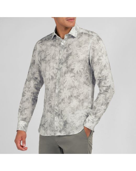 Eden Park Gray Shirt With Palm Trees Print for men